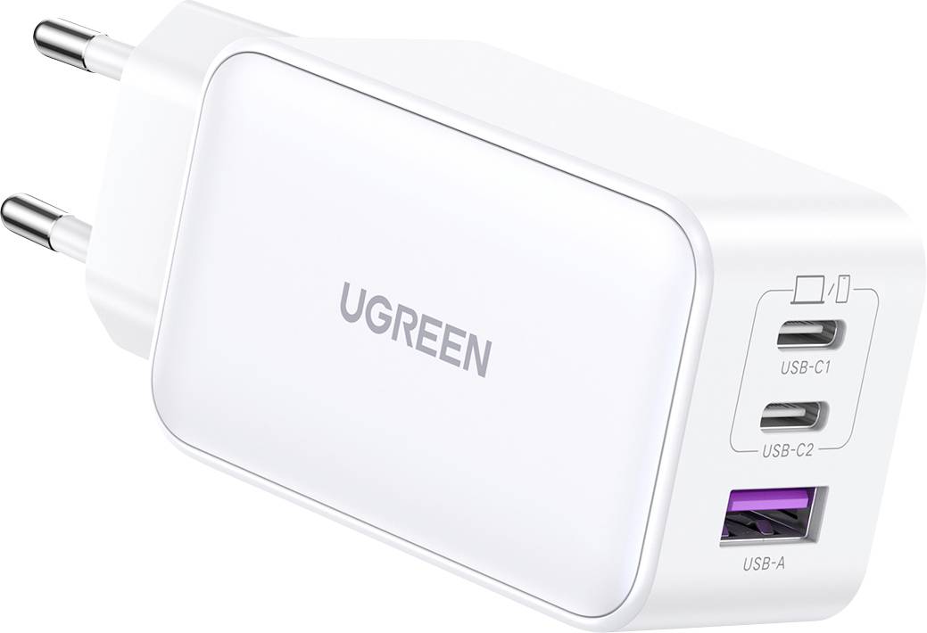 UGREEN Nexode Ladeadapter 65W USB-C® Buchse, USB-C® Buchse, USB-A Buchse Weiß Innenbereich