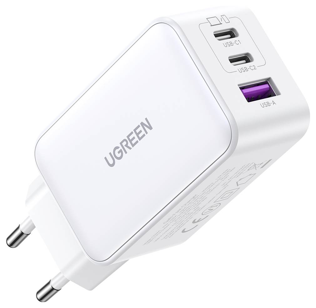 UGREEN Nexode Ladeadapter 65W USB-C® Buchse, USB-C® Buchse, USB-A Buchse Weiß Innenbereich