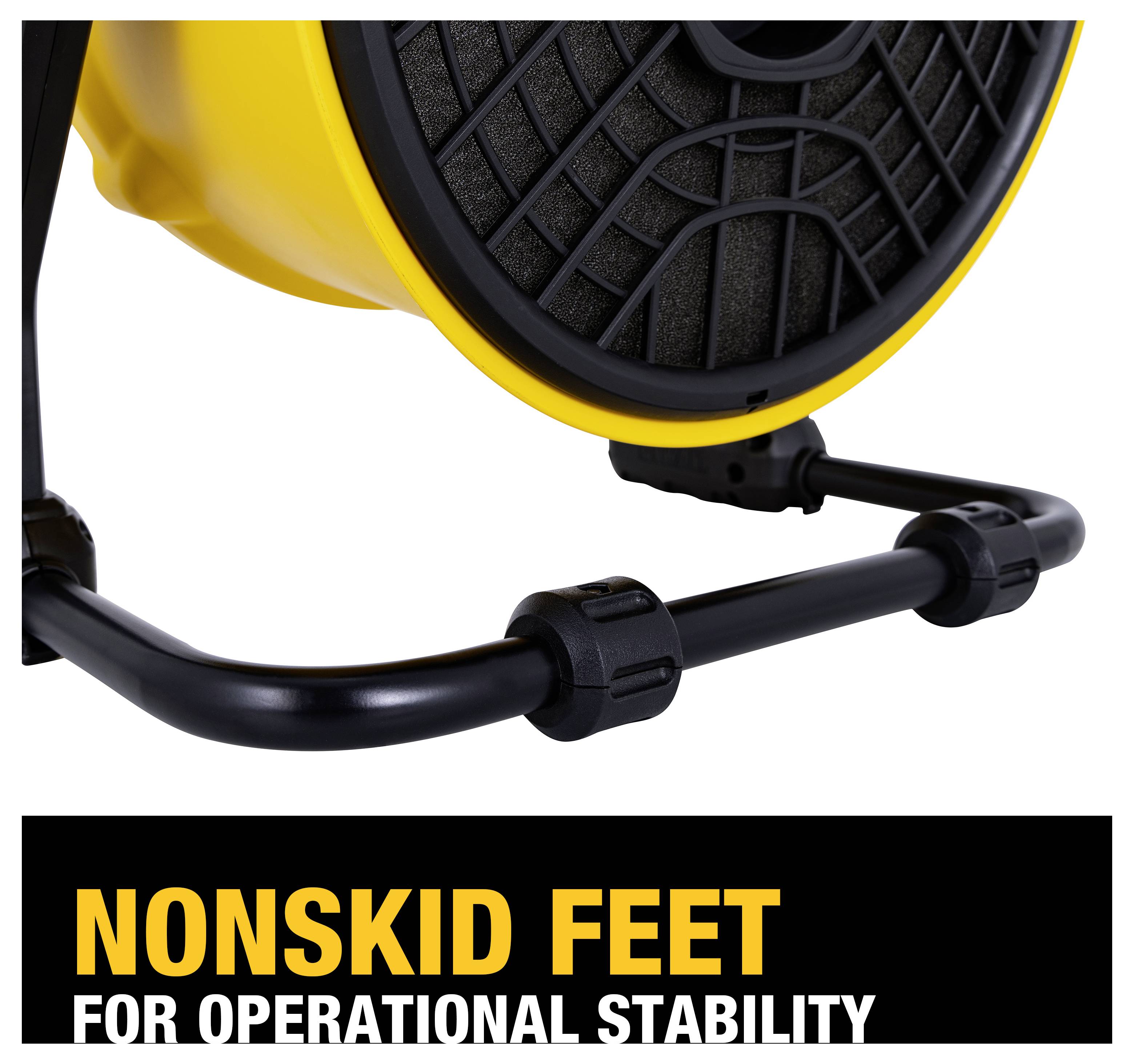 Ein gelbes Werkzeug mit der Aufschrift „NONSKID FEET FOR OPERATIONAL STABILITY