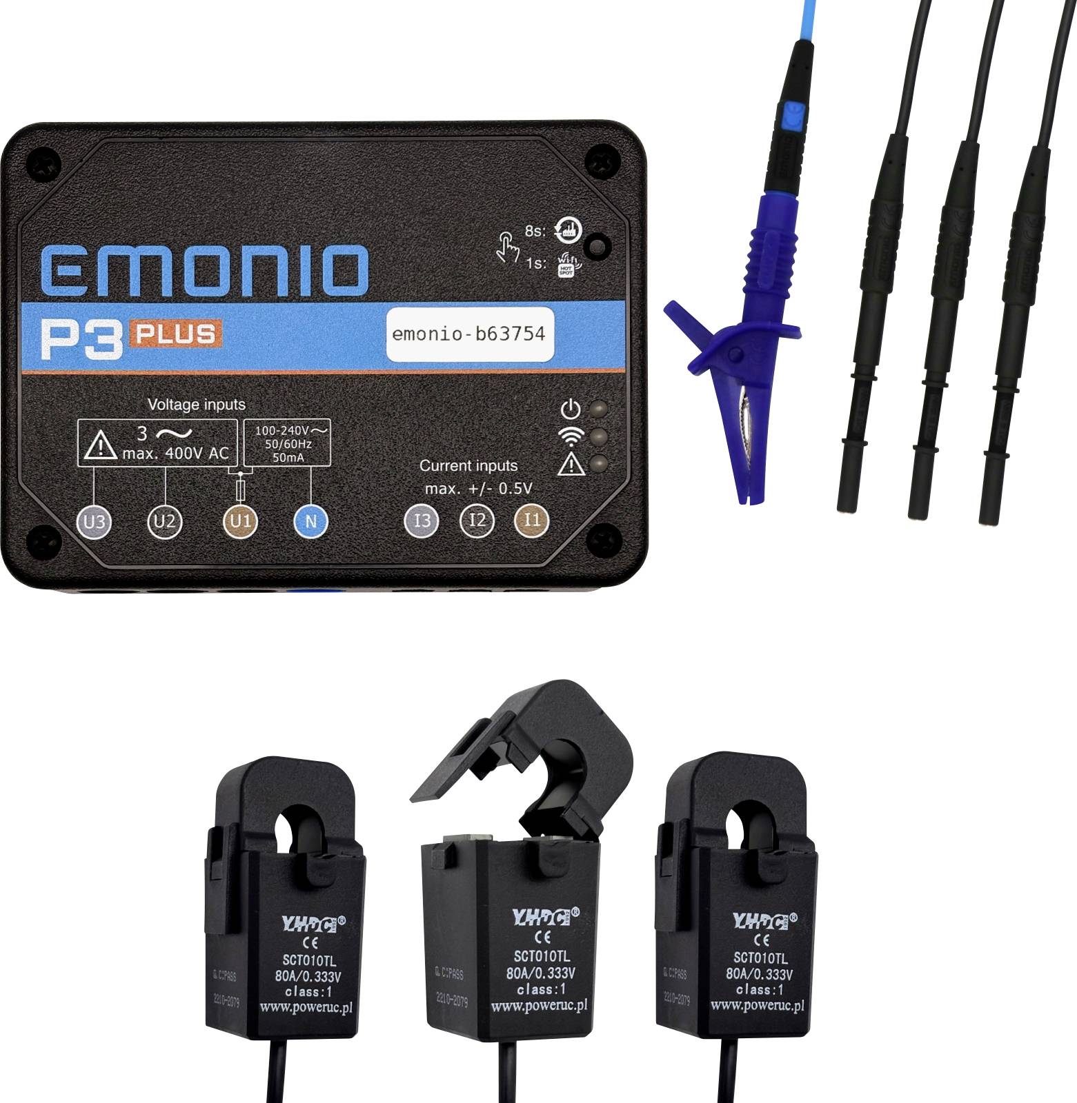 Emonio P3plus 80A Energiekosten-Messgeräte-Set