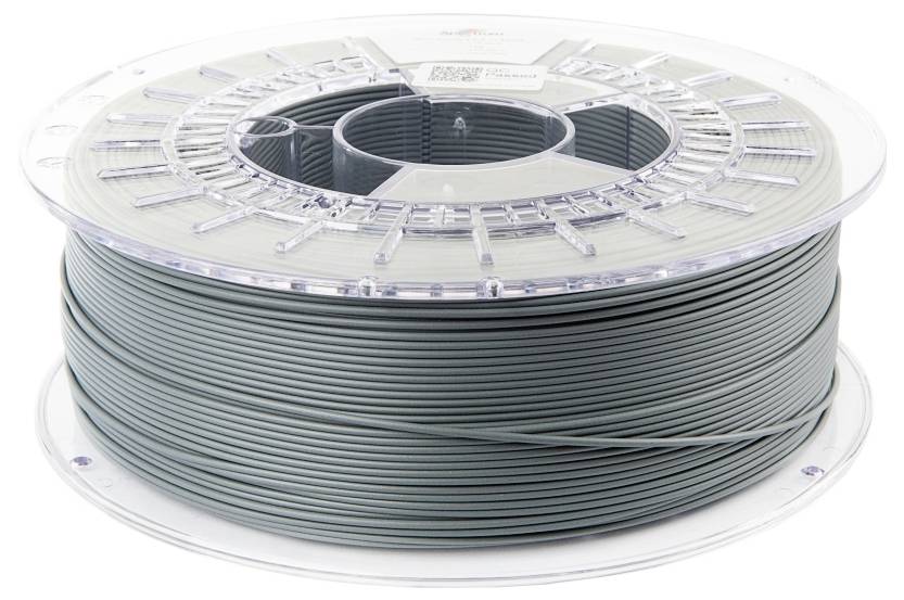 Eine Spule dunklen grünen 3D-Druckerfilaments, ordentlich aufgewickelt und einsatzbereit.