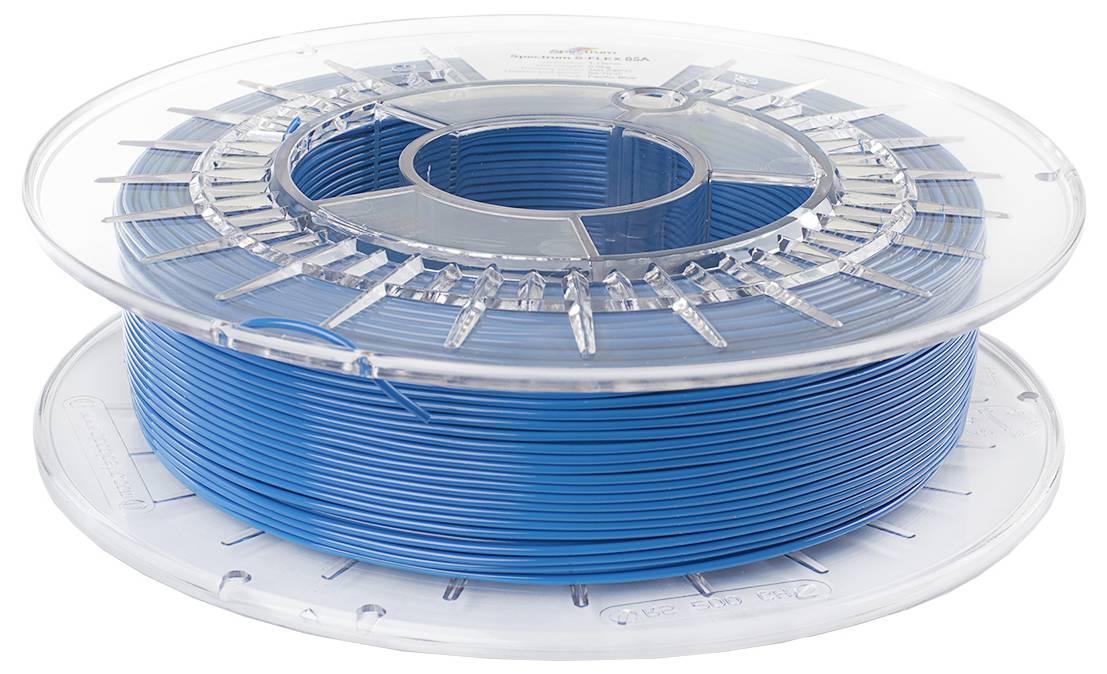 Eine Spule blaues Filament, verwendet für den 3D-Druck.