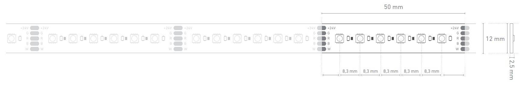 Barthelme 51542628 LED-Streifen mit Lötanschluss 24 V/DC 5000mm RGBW 5m