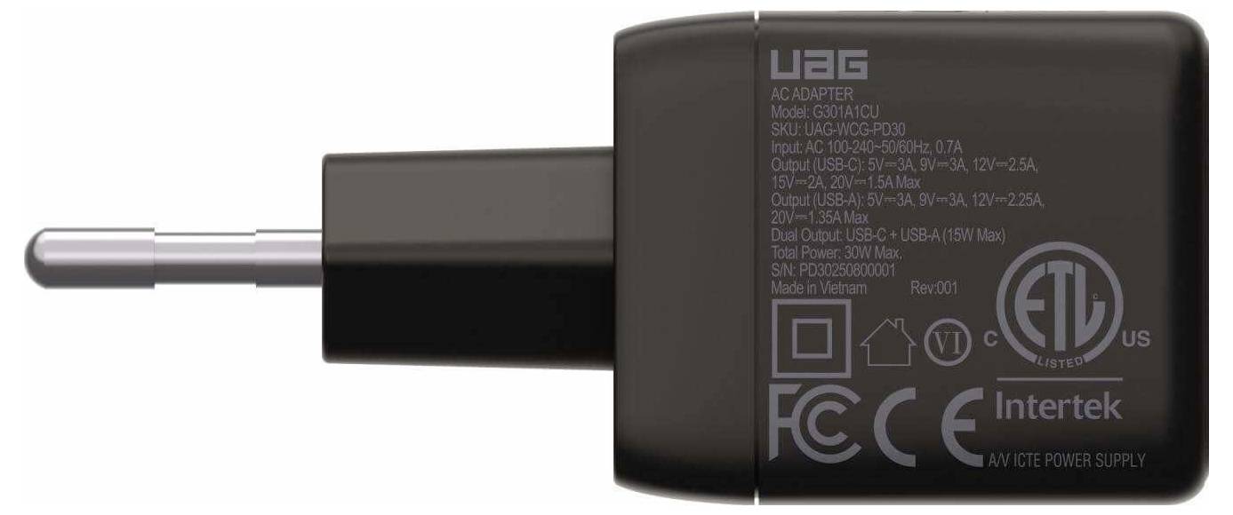 Urban Armor Gear SRGE Ladeadapter 30W USB-A Buchse, USB-C® Buchse Innenbereich