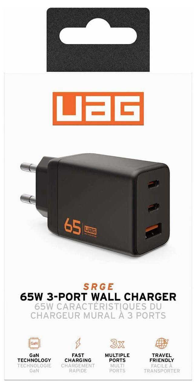 Urban Armor Gear SRGE Ladeadapter 65W USB-A Buchse, USB-C® 3.1 Buchse, USB-C® 3.2 Innenbereich