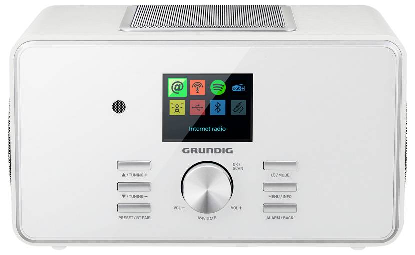Grundig DTR 6000 X Tischradio DAB+, DAB, Internet DAB+, Internetradio, MP3, USB, Bluetooth®, AUX, WLAN Weiß