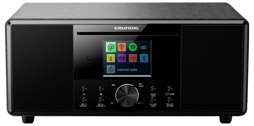 Grundig DTR 7000 Internet CD-Radio DAB+, DAB, Internet CD, DAB+, Internetradio, MP3, USB, Bluetooth®, AUX, WLAN Schwarz