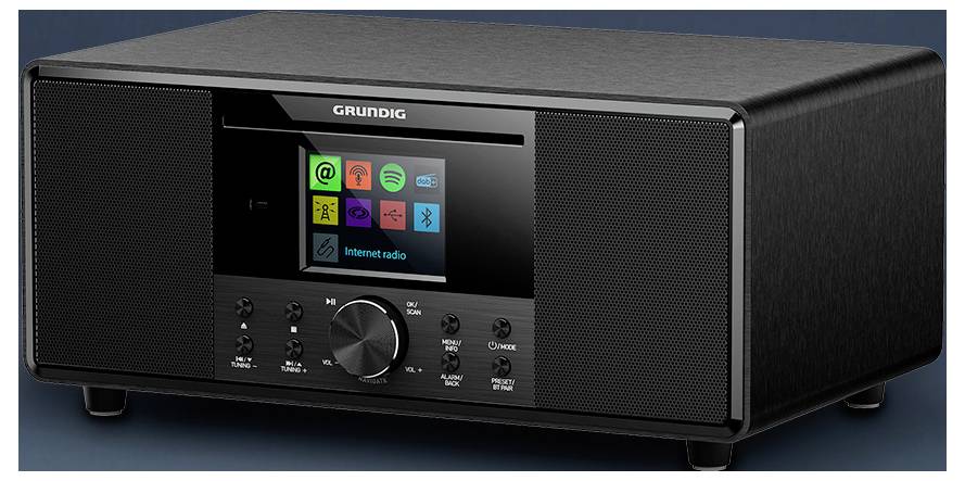 Grundig DTR 7000 Internet CD-Radio DAB+, DAB, Internet CD, DAB+, Internetradio, MP3, USB, Bluetooth®, AUX, WLAN Schwarz