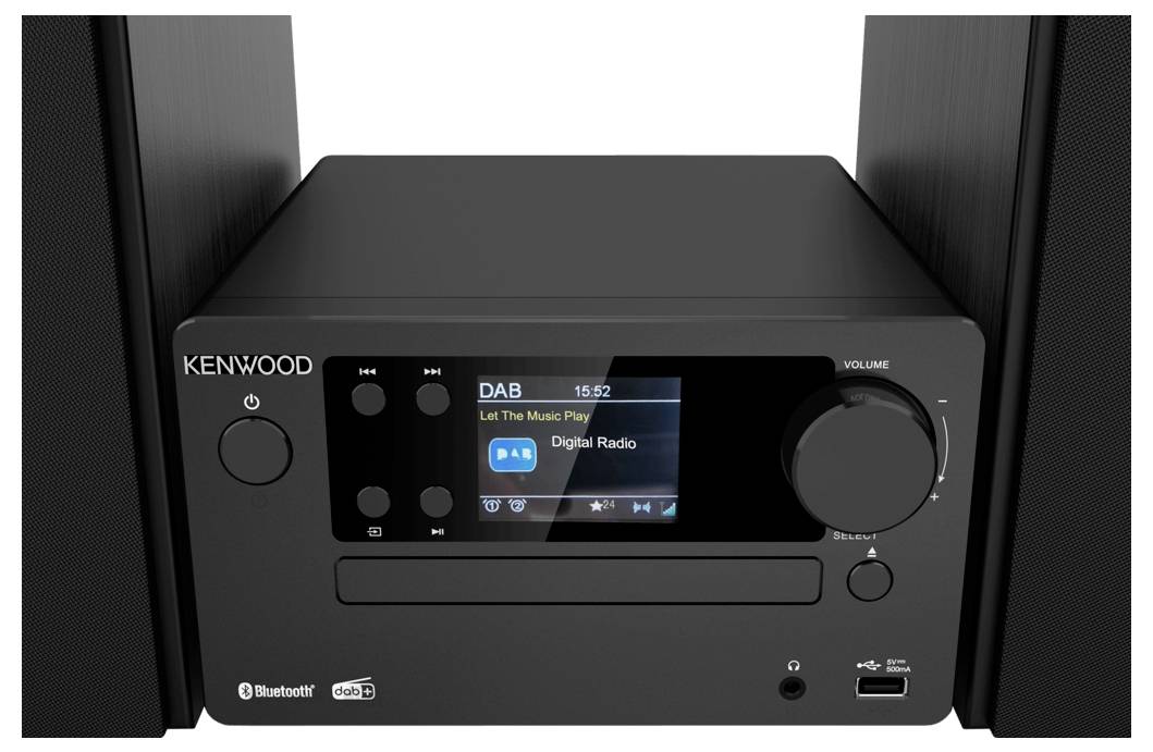 Kenwood M-725DAB-B Stereoanlage DAB+, Bluetooth®, CD, USB, 2 x 25W Schwarz