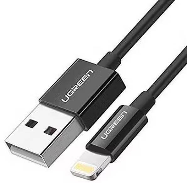 UGREEN USB-Kabel USB 2.0 Apple Lightning Stecker, USB-A Stecker 1m Schwarz 80822