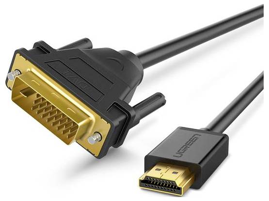 UGREEN USB-Kabel HDMI-A Stecker, DVI-D 24+1pol. Stecker 1m Schwarz 30116