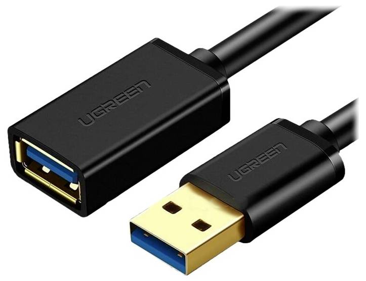 UGREEN USB-Kabel USB 3.2 Gen1 (USB 3.0 / USB 3.1 Gen1) USB-A Stecker, USB-A Buchse 3m Schwarz 30127