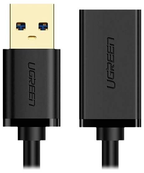UGREEN USB-Kabel USB 3.2 Gen1 (USB 3.0 / USB 3.1 Gen1) USB-A Stecker, USB-A Buchse 3m Schwarz 30127
