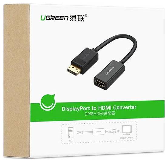 UGREEN USB-Kabel DisplayPort Stecker, HDMI-A Buchse 0.25m Schwarz 40363