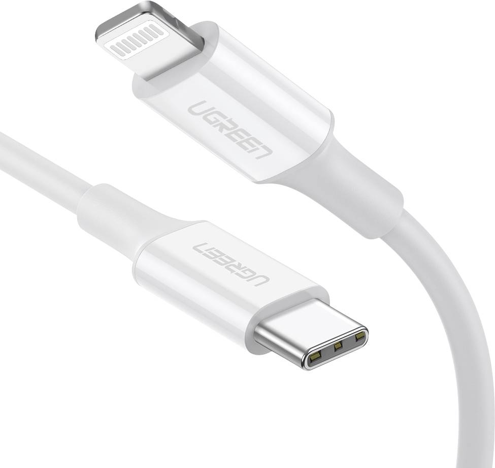 UGREEN USB-Kabel USB-C® Stecker, Apple Lightning Stecker 2m Weiß 60749