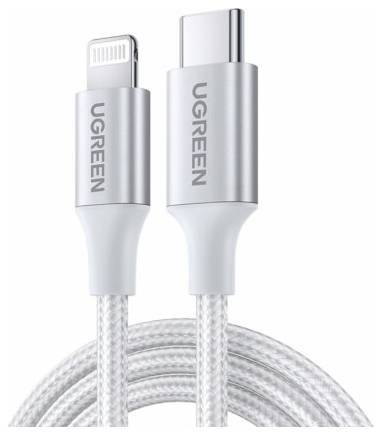 UGREEN USB-Kabel USB-C® Stecker, Apple Lightning Stecker 1m Silber 70523