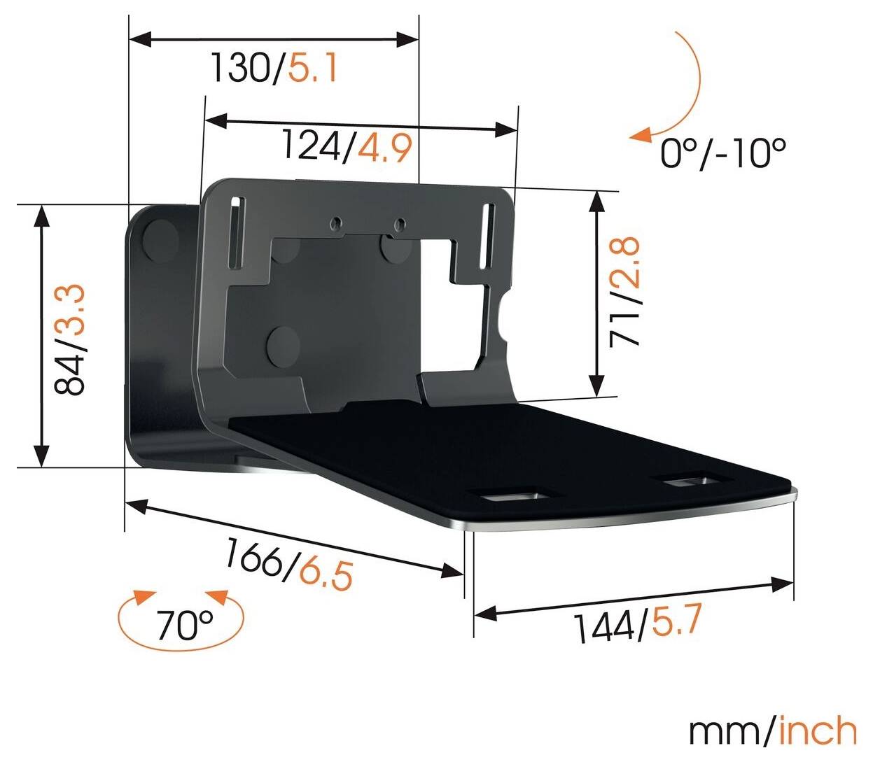 Vogel's Sound 3205 Lautsprecher-Wandhalterung Schwenkbar, Neigbar Schwarz 1St.