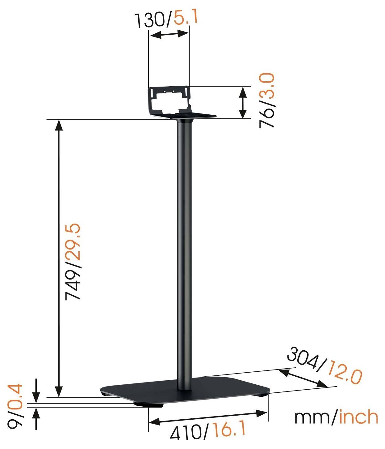 Vogel's Sound 3305 Lautsprecher-Ständer Schwarz 1St.