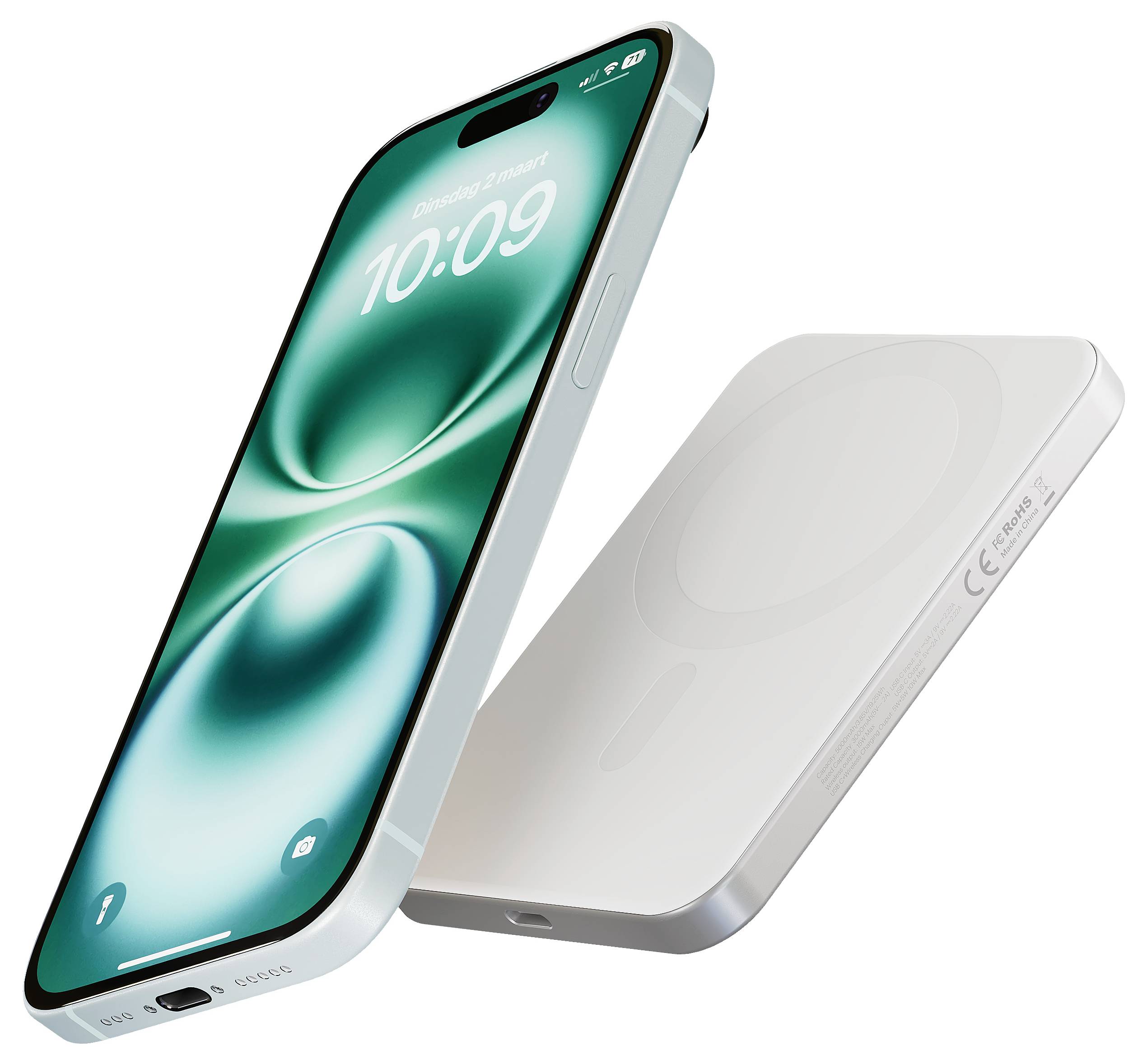 ZENS ZEPP05W/00 Powerbank 5000 mAh Qi Wireless Charging Li-Ion USB Weiß