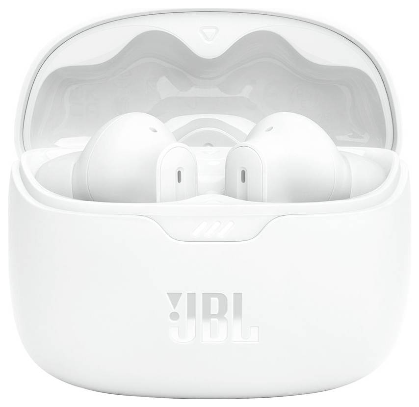 JBL Tune Beam In Ear Kopfhörer Kabellos, Bluetooth® Stereo Weiß Noise Cancelling, Mikrofon-Rauschunterdrückung Ladecase