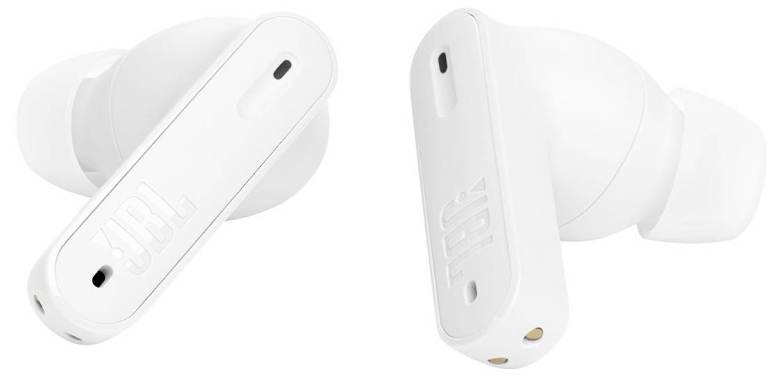 JBL Tune Beam In Ear Kopfhörer Kabellos, Bluetooth® Stereo Weiß Noise Cancelling, Mikrofon-Rauschunterdrückung Ladecase