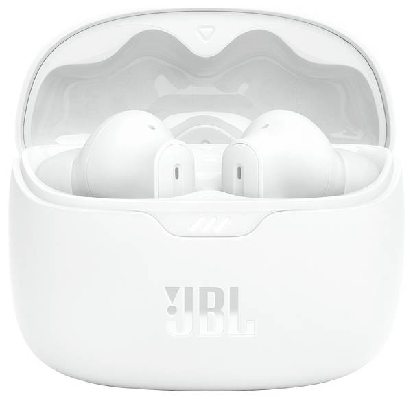 JBL Tune Beam In Ear Kopfhörer Kabellos, Bluetooth® Stereo Weiß Noise Cancelling, Mikrofon-Rauschunterdrückung Ladecase