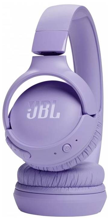 Lila Over-Ear JBL Kopfhörer, drahtloses Design mit gepolsterten Ohrmuscheln und einem Markenlogo an der Seite.