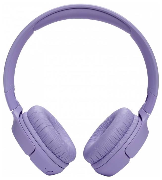 Violette Over-Ear-Kopfhörer mit gepolsterten Ohrmuscheln, vor einem weißen Hintergrund dargestellt.