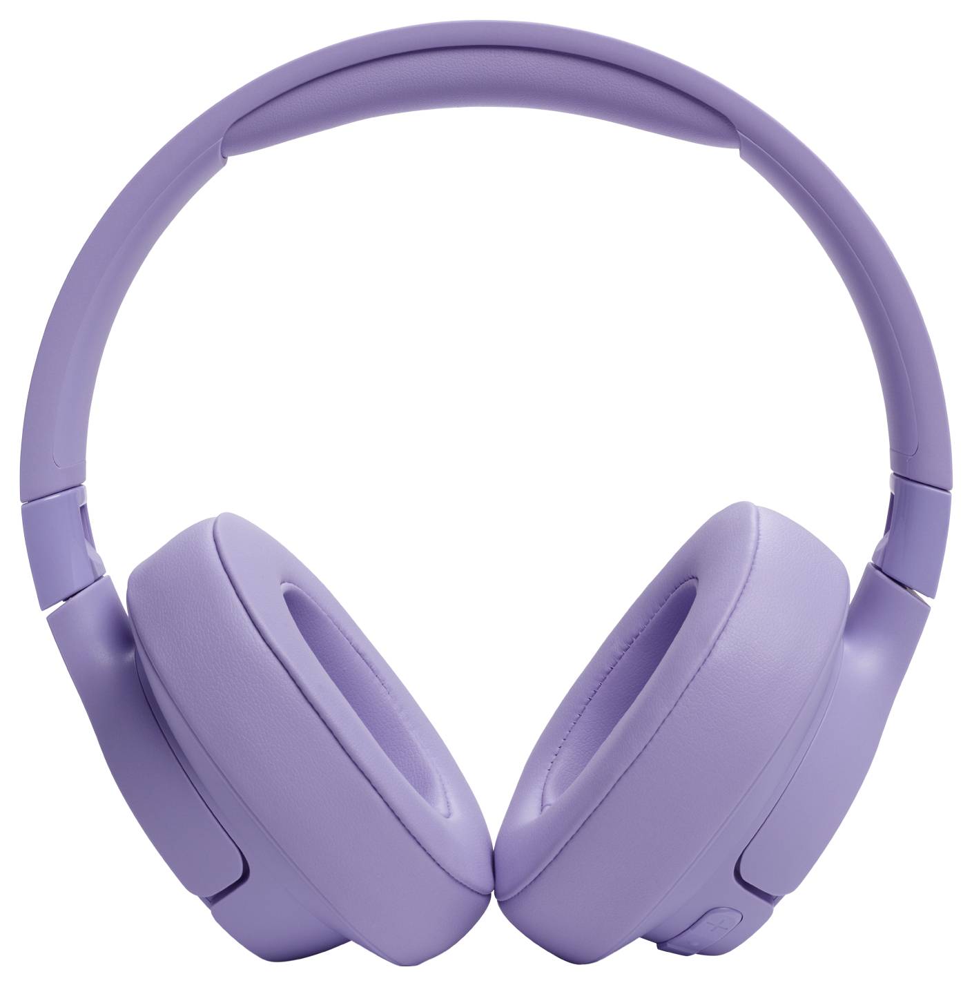 Violette Over-Ear-Kopfhörer mit gepolsterten Ohrmuscheln und einem verstellbaren Kopfbügel, die vor einem weißen Hintergrund präsentiert werden.