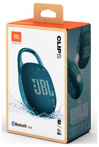 JBL Clip 5 Bluetooth® Lautsprecher tragbar, staubfest, Wasserfest Blau