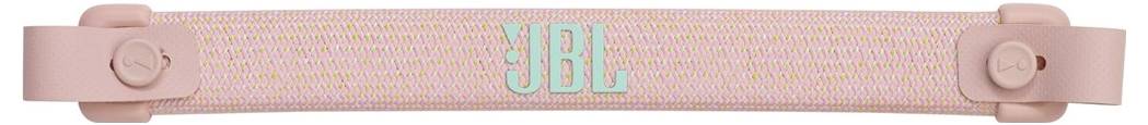 Rosa verstellbarer Gurt mit 'JBL' Logo in Hellblau in der Mitte.