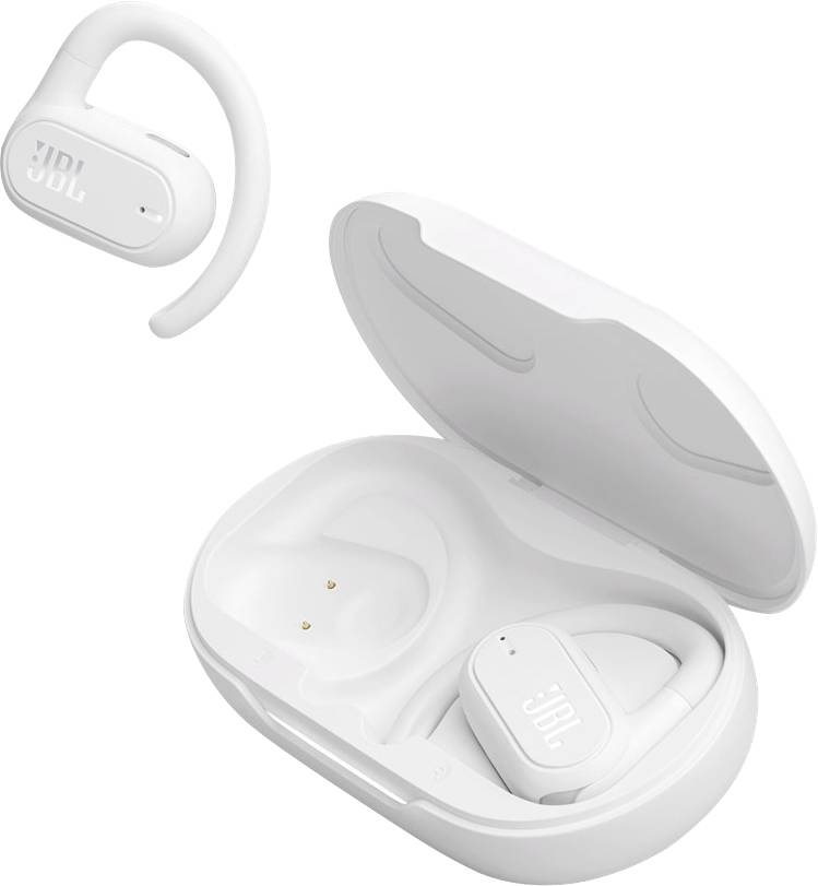 JBL Soundgear Sense In Ear Kopfhörer Kabellos, Bluetooth® Stereo Weiß Ladecase, Lautstärkeregelung, Nackenbügel, Ohrbügel, Touch-Steuerung, Wa