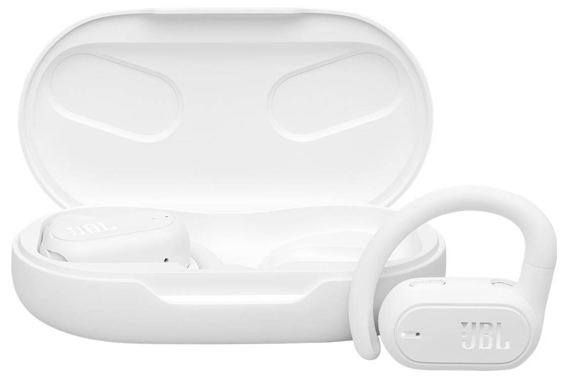 JBL Soundgear Sense In Ear Kopfhörer Kabellos, Bluetooth® Stereo Weiß Ladecase, Lautstärkeregelung, Nackenbügel, Ohrbügel, Touch-Steuerung, Wa