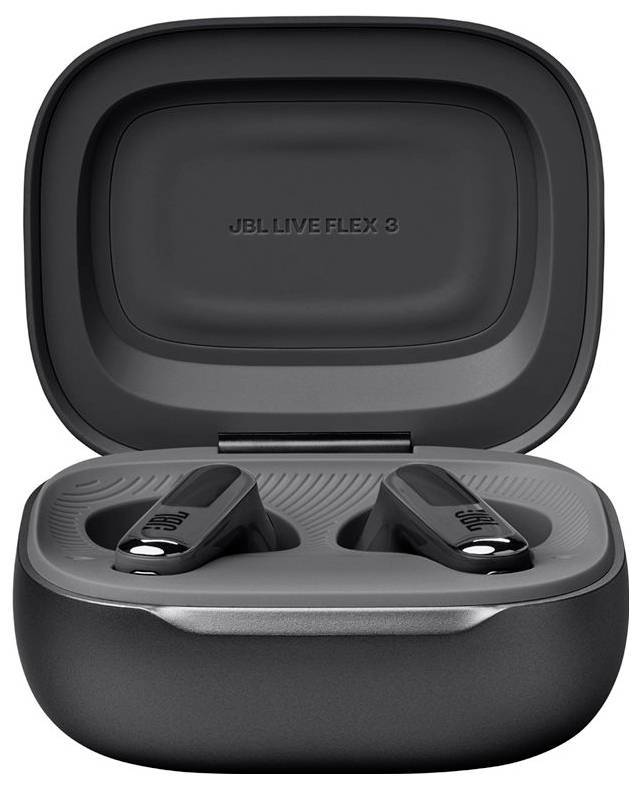 JBL Live Flex 3 In Ear Kopfhörer Kabellos, Bluetooth® Stereo Schwarz Noise Cancelling, Mikrofon-Rauschunterdrückung Ladecase
