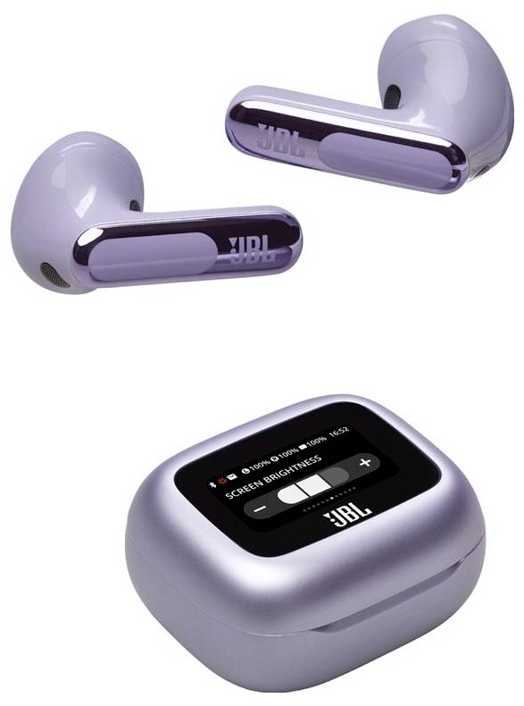 JBL Live Flex 3 In Ear Kopfhörer Kabellos, Bluetooth® Stereo Violett Noise Cancelling, Mikrofon-Rauschunterdrückung Ladecase