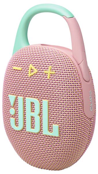 JBL Clip 5 Bluetooth® Lautsprecher tragbar, staubfest, Wasserfest Mint, Pink