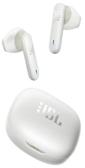 JBL Wave Flex 2 In Ear Kopfhörer Kabellos, Bluetooth® Stereo Weiß Mikrofon-Rauschunterdrückung Ladecase, Lautstärkeregelung, Wasserbeständig Ha