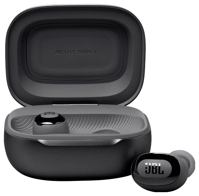 JBL Live Buds 3 In Ear Headset Kabellos, Bluetooth® Stereo Schwarz Noise Cancelling, Mikrofon-Rauschunterdrückung Ladecase