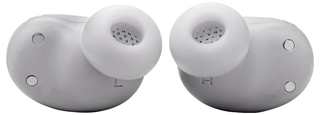 JBL Live Buds 3 In Ear Headset Kabellos, Bluetooth® Stereo Silber Noise Cancelling, Mikrofon-Rauschunterdrückung Ladecase, Batterieladeanzeige, Lau