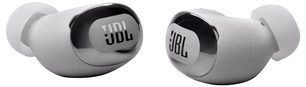 JBL Live Buds 3 In Ear Headset Kabellos, Bluetooth® Stereo Silber Noise Cancelling, Mikrofon-Rauschunterdrückung Ladecase, Batterieladeanzeige, Lau