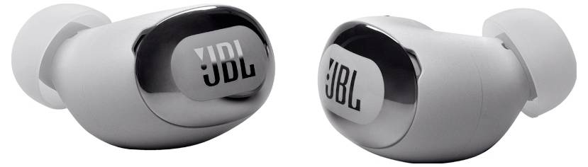 JBL Live Buds 3 In Ear Headset Kabellos, Bluetooth® Stereo Silber Noise Cancelling, Mikrofon-Rauschunterdrückung Ladecase, Batterieladeanzeige, Lau