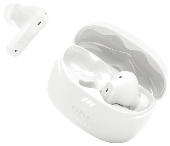 JBL Tune Beam 2 In Ear Kopfhörer Kabellos, Bluetooth® Stereo Weiß Noise Cancelling, Mikrofon-Rauschunterdrückung Ladecase