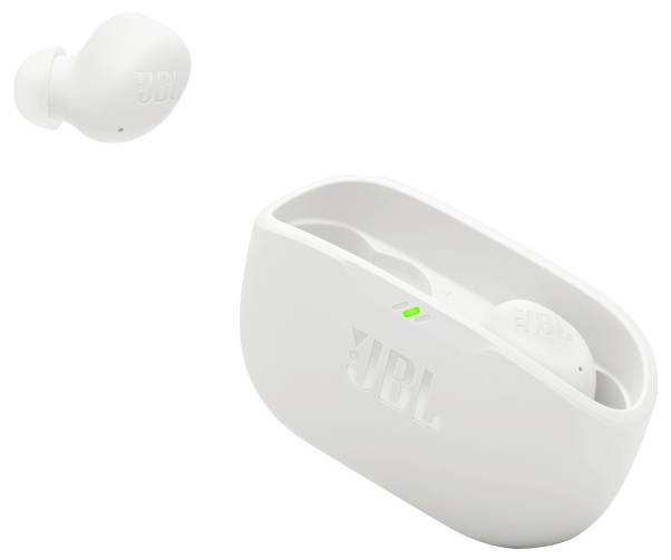JBL Wave Buds 2 In Ear Kopfhörer Kabellos, Bluetooth® Stereo Weiß Noise Cancelling, Mikrofon-Rauschunterdrückung Ladecase, Wasserbeständig Handy