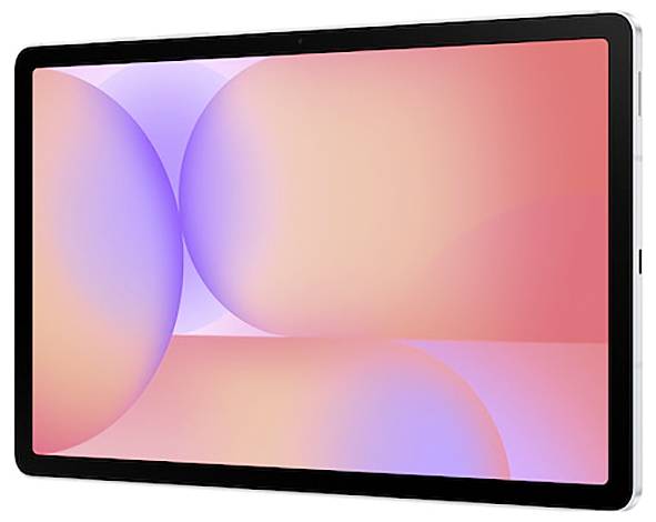 Ein Tablet mit schwarzem Rahmen zeigt einen lebendigen Bildschirm mit sich überlappenden pastellfarbenen Kreisen in Nuancen von Rosa, Lila und Orange.