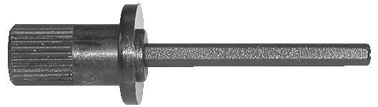 Ein Schleiftrommel-Mandrell mit einem strukturierten Griff und zylindrischem Körper wird gezeigt, der zum Anbringen von Schleiftrommeln an Rotationswerkzeugen verwendet wird.
