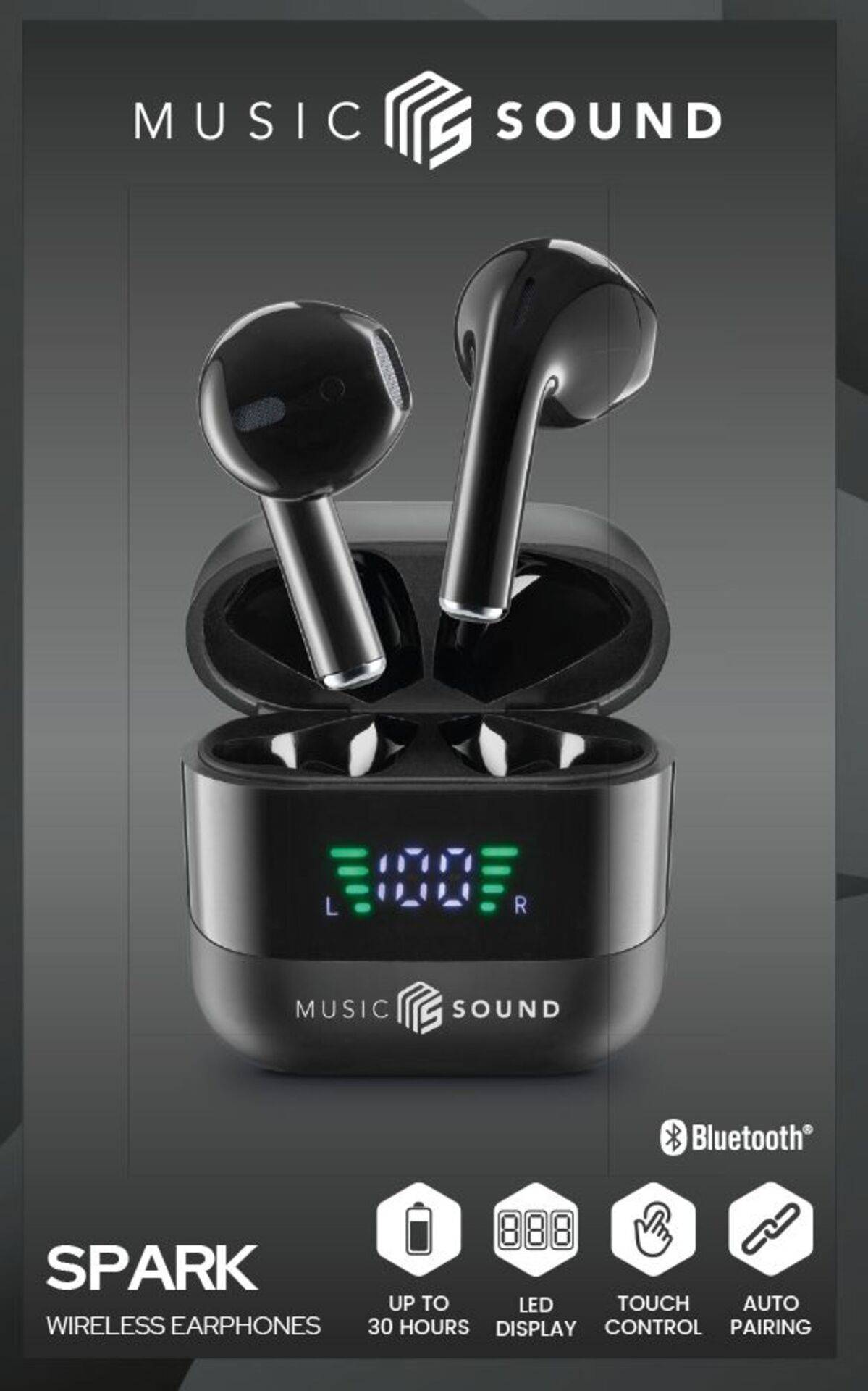 Cellularline In Ear Headset Bluetooth®, Kabellos Schwarz Ladecase, Batterieladeanzeige, Lautstärker