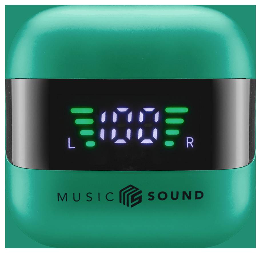 Cellularline In Ear Headset Bluetooth®, Kabellos Grün, Schwarz Ladecase, Batterieladeanzeige, Lauts