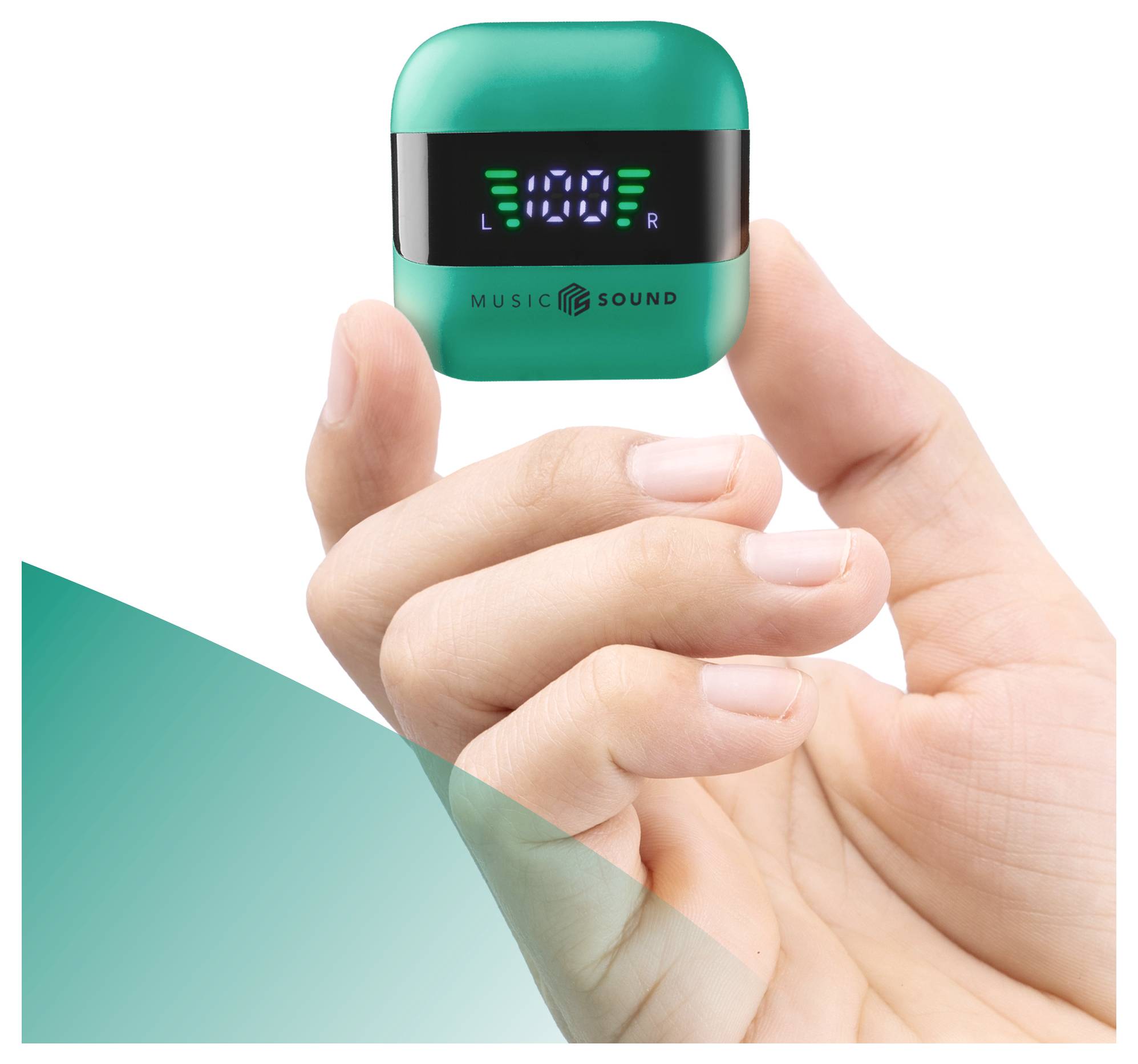 Cellularline In Ear Headset Bluetooth®, Kabellos Grün, Schwarz Ladecase, Batterieladeanzeige, Lauts