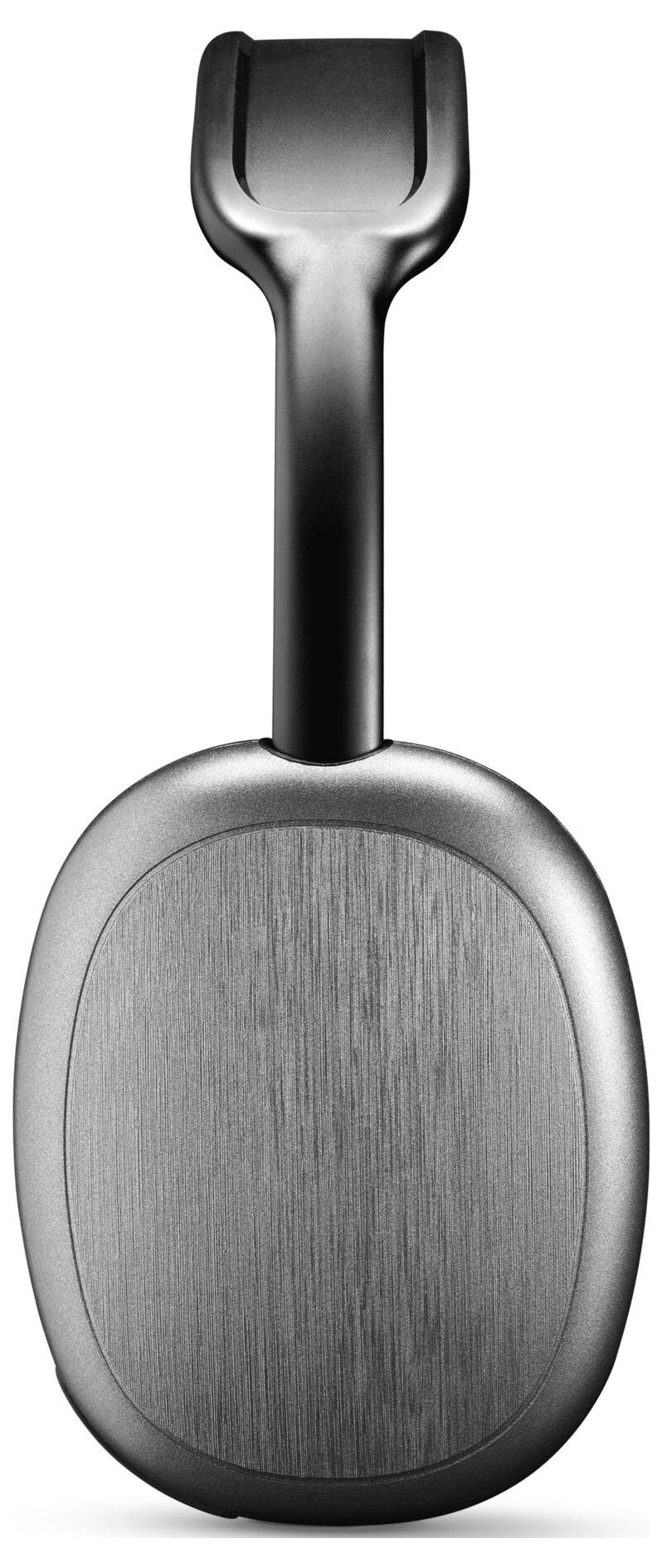 Ein schlankes, metallisches Over-Ear-Kopfhörer mit gebürsteter Oberfläche, der sein modernes und anspruchsvolles Design betont.