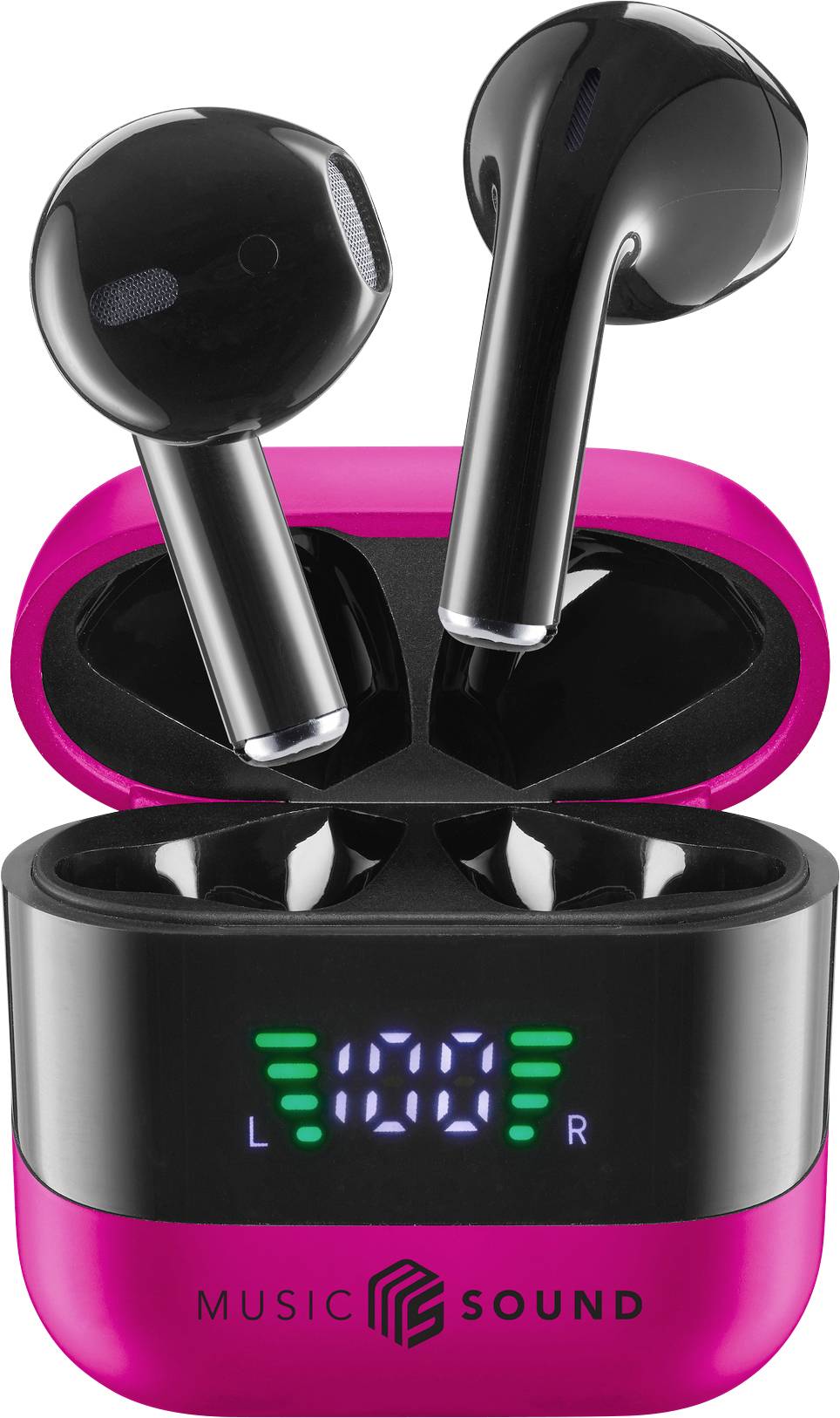 Cellularline In Ear Headset Bluetooth®, Kabellos Pink, Schwarz Ladecase, Batterieladeanzeige, Lauts